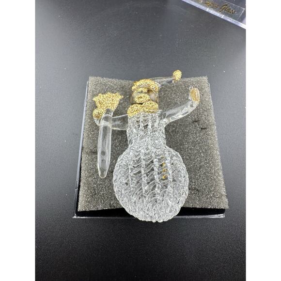 Vintage Hand Spun Glass Snowman w/ Gold Accents Ornament 3" Original Box 1990s - Picture 3 of 8